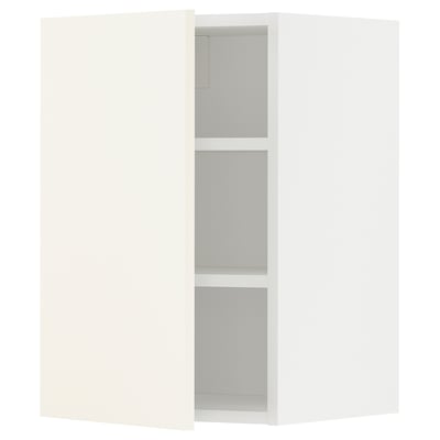 METOD Wall cabinet with shelves, white/Vallstena white, 40x37x60 cm
