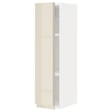METOD Wall cabinet with shelves, white/Voxtorp high-gloss light beige, 20x37x80 cm