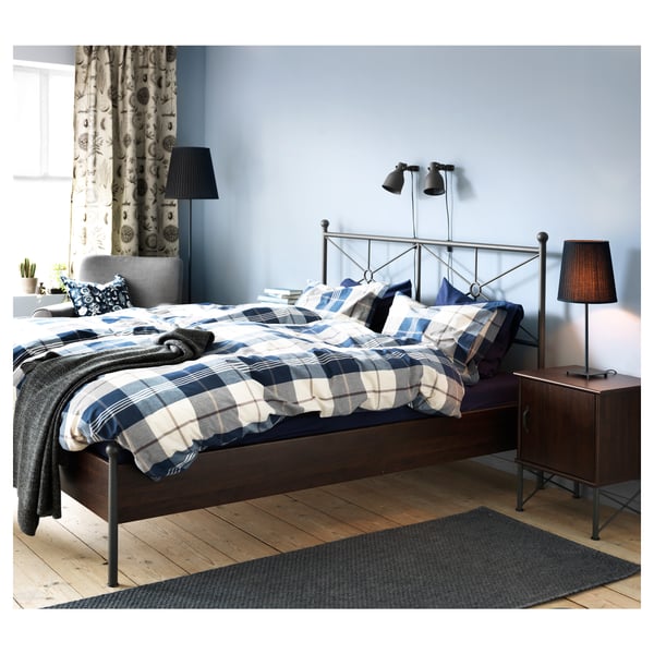 MUSKEN Bedside table, brown, 45x58 cm