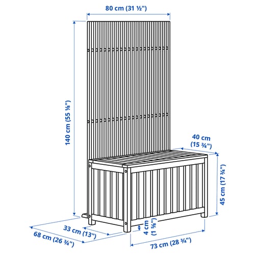 Illustration with measurements for the product: NÄMMARÖ.