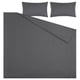 NATTJASMIN bedding in dark grey with subtle stripes, featuring a duvet and two pillowcases made from cotton and lyocell blend.