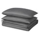 Option: NATTJASMIN Duvet cover and 2 pillowcases, dark grey, 240x220/50x80 cm