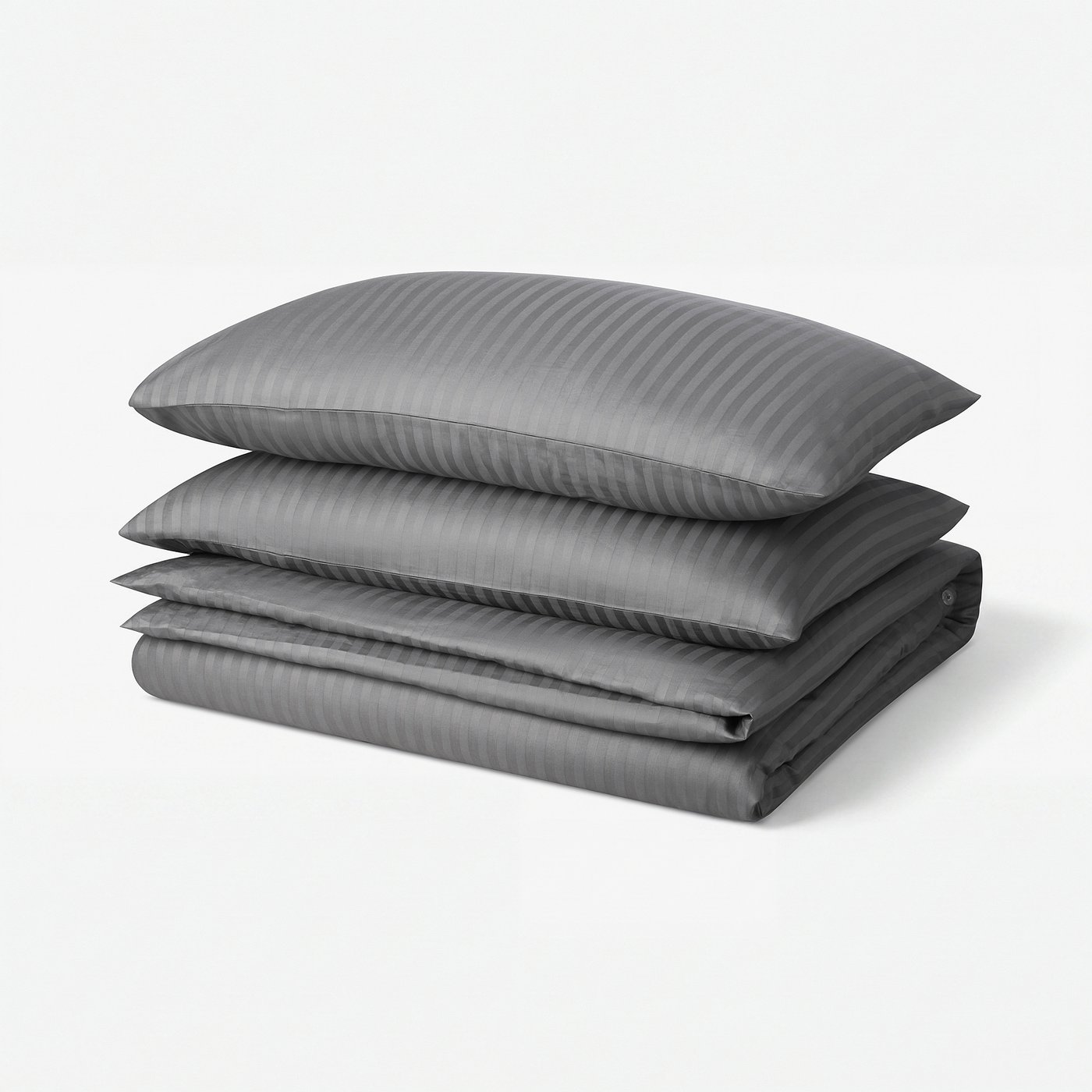 NATTJASMIN Duvet cover and 2 pillowcases, dark grey, 200x200/50x80 cm