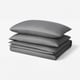NATTJASMIN Duvet cover and 2 pillowcases, dark grey, 240x220/50x80 cm