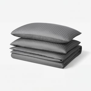 NATTJASMIN Duvet cover and 2 pillowcases, dark grey, 200x200/50x80 cm