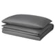 NATTJASMIN Duvet cover and pillowcase, dark grey, 150x200/50x80 cm