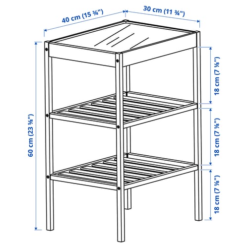 Illustration with measurements for the product: NESNA.