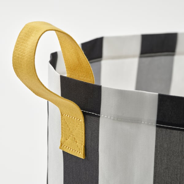NICKY Storage bag, black white/striped