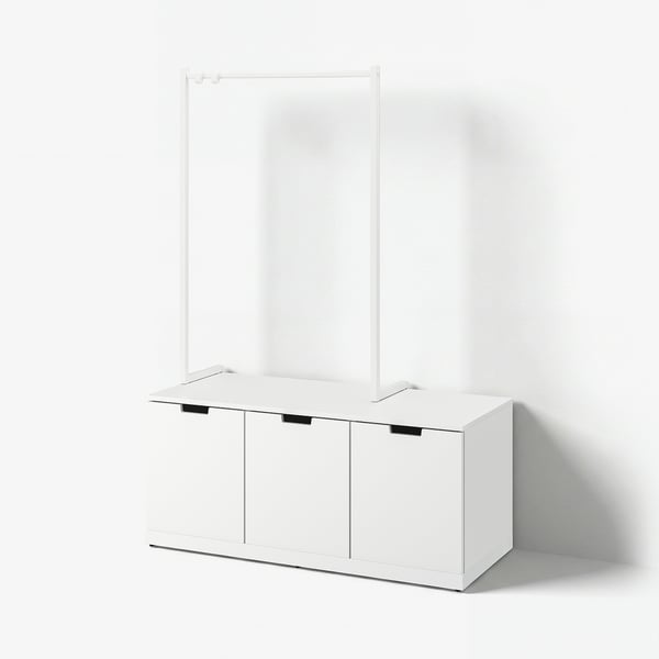 NORDLI Chest of 3 drawers, white, 120x169 cm