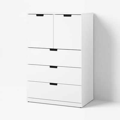 NORDLI Chest of 5 drawers, white, 80x122 cm