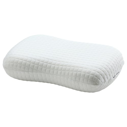 NORDSTÅLÖRT: white, memory foam pillow for back/side sleepers, quilted cover.