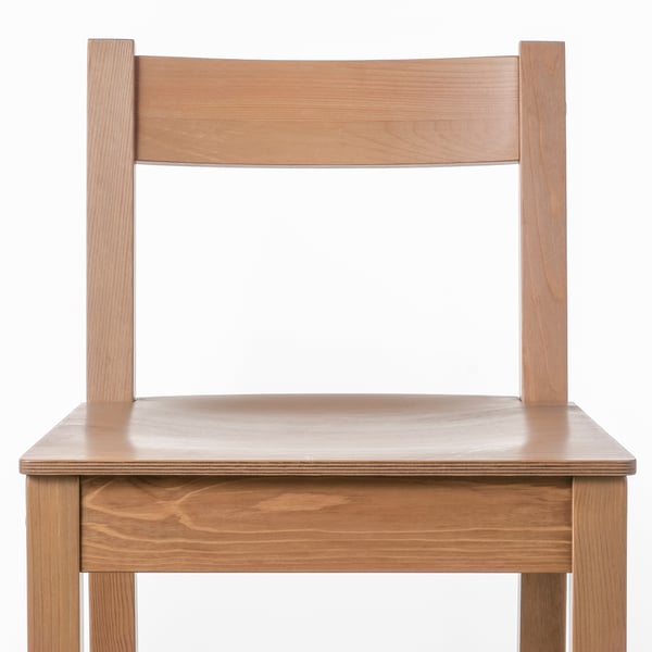 NORDVIKEN Bar stool with backrest, antique stain, 75 cm