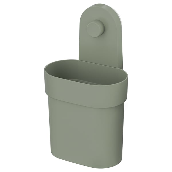 ÖBONÄS container with suction cup, greygreen IKEA