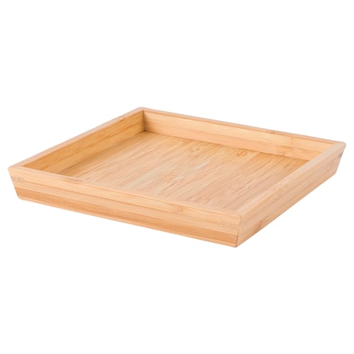 OSTBIT bamboo serving tray, natural colour, rectangular shape, simple design.