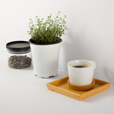 OSTBIT Tray, bamboo, 15x15 cm