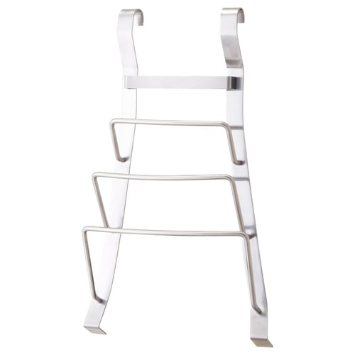 Stainless steel, 3-tier lid organiser, space-saving.