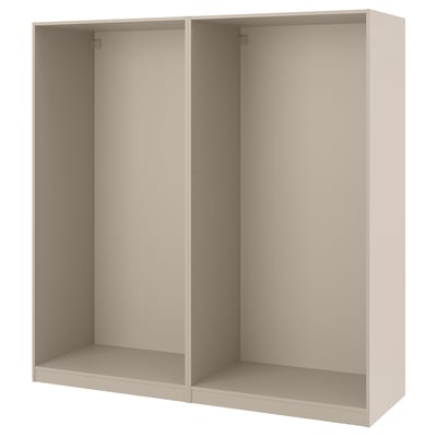 PAX 2 wardrobe frames, grey-beige, 200x58x201 cm