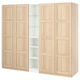 PAX / BERGSBO Wardrobe combination, white stained oak effect white stained oak effect/white, 235x60x236 cm