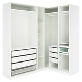 PAX Corner wardrobe, white, 211/161x236 cm