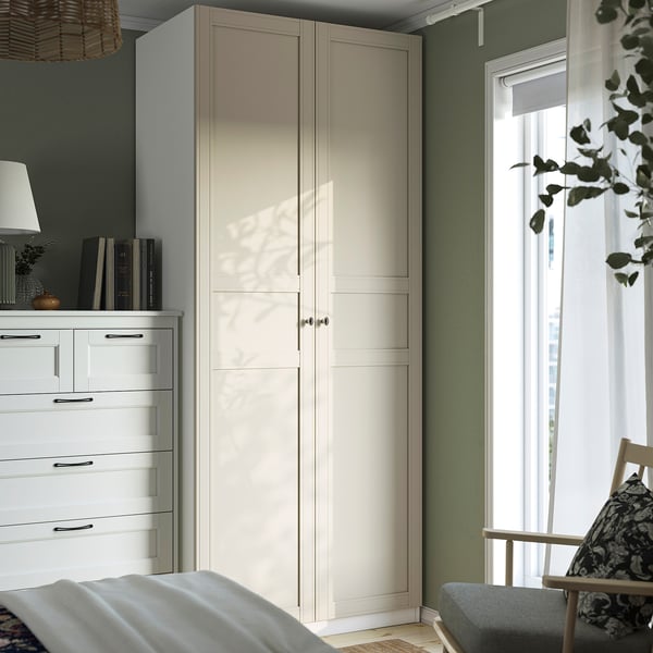 PAX / FLISBERGET Wardrobe, white/light beige, 100x60x236 cm