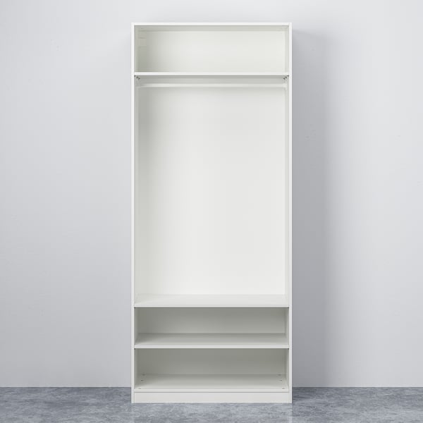 PAX / FLISBERGET Wardrobe, white/light beige, 100x60x236 cm