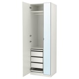 PAX / FORSAND/ÅHEIM Wardrobe combination, white/mirror glass, 75x60x236 cm