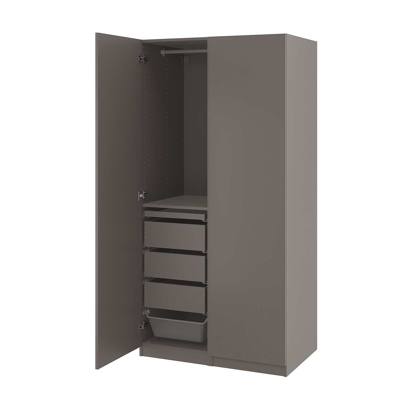 PAX / FORSAND wardrobe combination, dark grey/dark grey, 100x60x201 cm