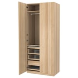 PAX / FORSAND Wardrobe combination, white stained oak effect/white stained oak effect, 100x60x236 cm