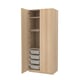 Option: PAX / FORSAND Wardrobe combination, white stained oak effect/white stained oak effect, 100x60x236 cm