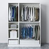 PAX / FORSAND Wardrobe combination, white/white stained oak effect, 150x60x201 cm