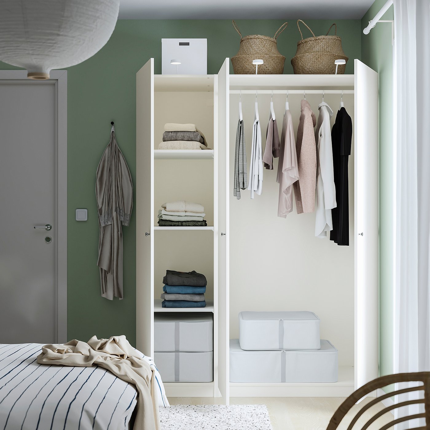 PAX / FORSAND wardrobe combination, white/white, 150x60x201 cm — picture 2