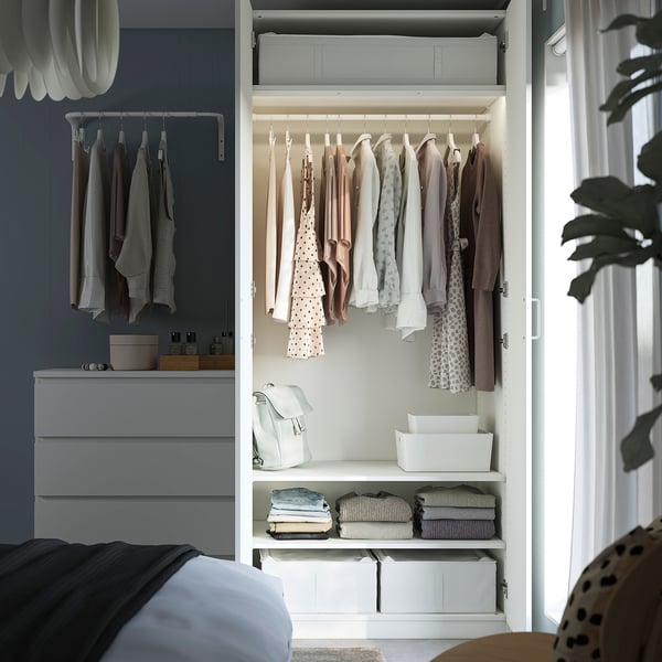 PAX / FORSAND Wardrobe, white/white, 100x60x236 cm
