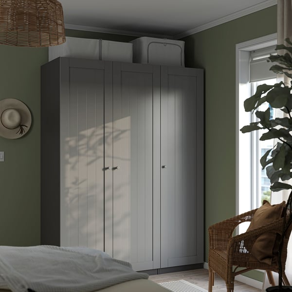 PAX / GULLABERG Wardrobe combination, dark grey/grey, 150x60x201 cm