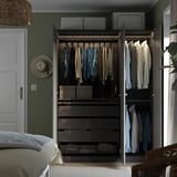 PAX / GULLABERG Wardrobe combination, dark grey/grey, 150x60x201 cm