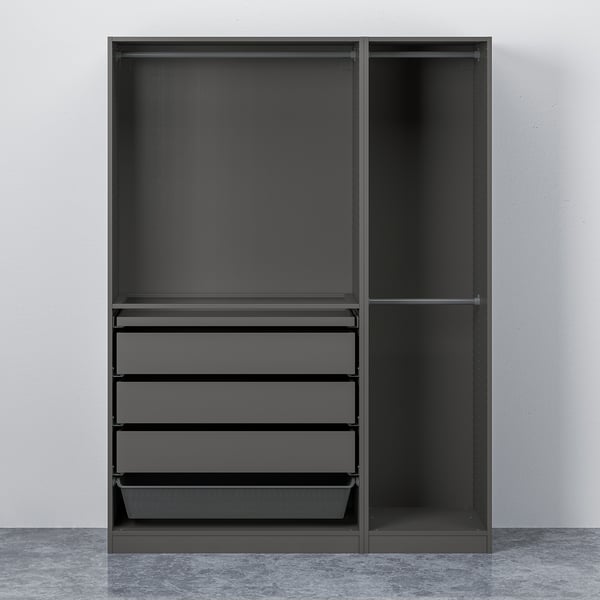PAX / GULLABERG Wardrobe combination, dark grey/grey, 150x60x201 cm