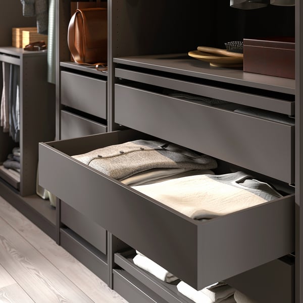 PAX / GULLABERG Wardrobe combination, dark grey/grey, 150x60x201 cm