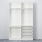 PAX / HASVIK Wardrobe combination, white/white, 150x43x236 cm