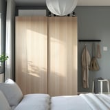 PAX / HASVIK Wardrobe, white stained oak effect/white stained oak effect, 150x66x201 cm