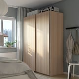 PAX / HASVIK Wardrobe, white stained oak effect/white stained oak effect, 150x66x201 cm