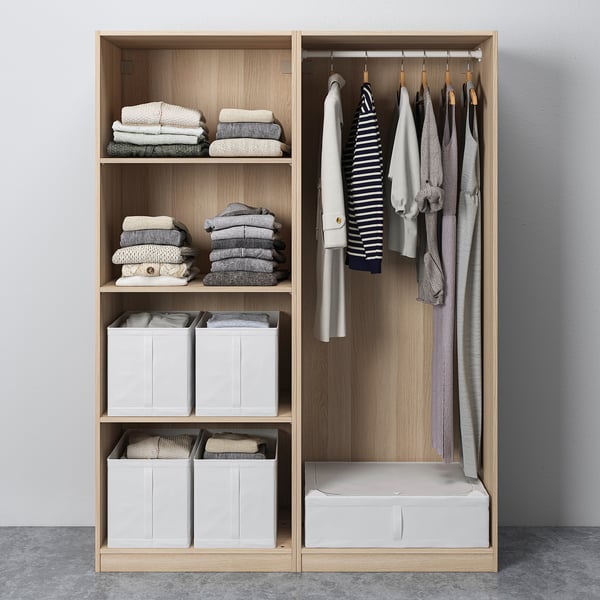 PAX / HASVIK Wardrobe, white stained oak effect/white stained oak effect, 150x66x201 cm