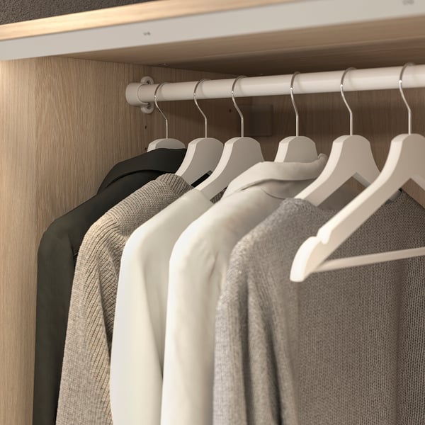 PAX / HASVIK Wardrobe, white stained oak effect/white stained oak effect, 150x66x201 cm