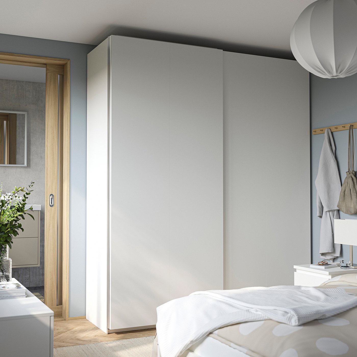 PAX / HASVIK wardrobe, white/white, 200x66x236 cm — picture 3