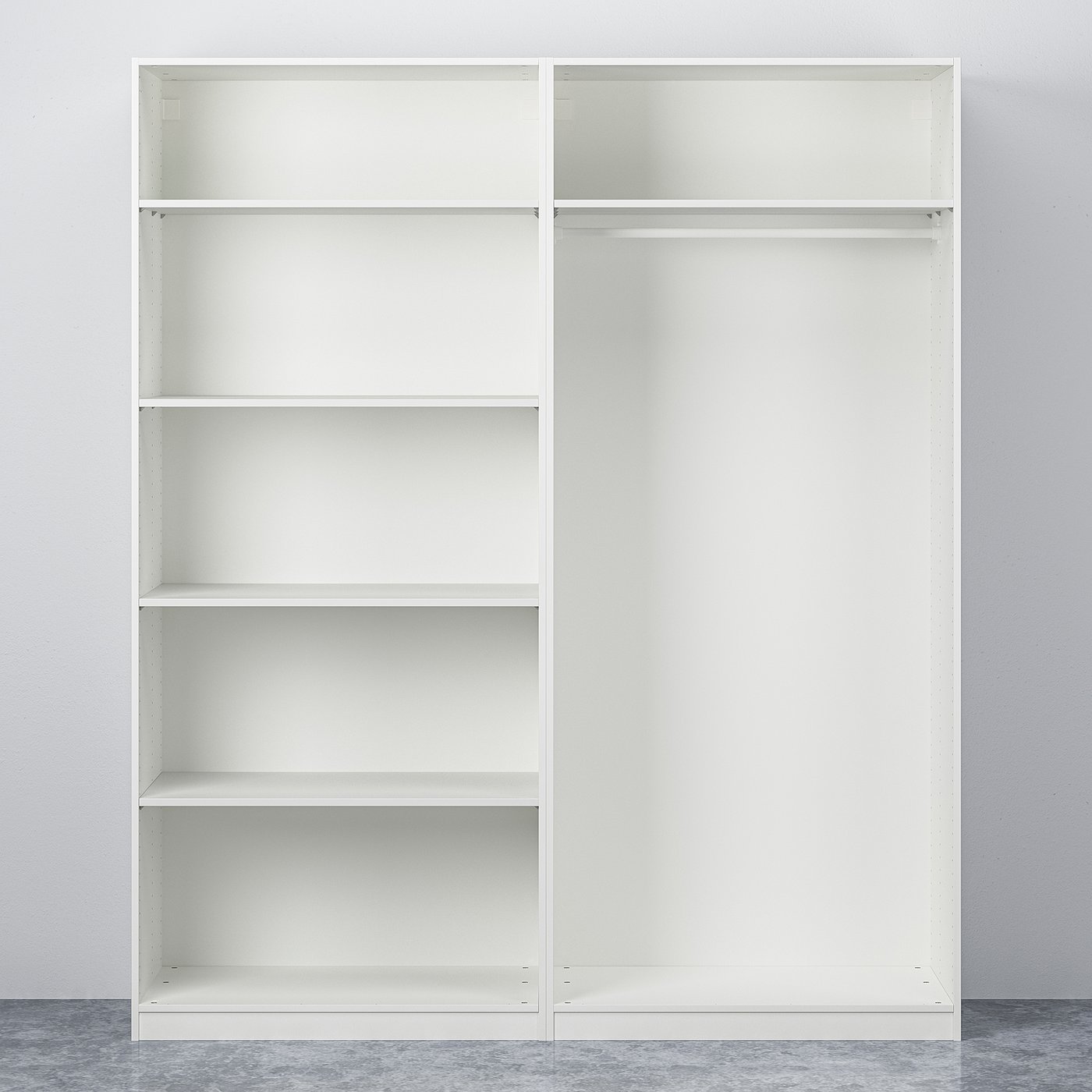 PAX / HASVIK wardrobe, white/white, 200x66x236 cm — picture 6