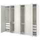 Option: PAX / TYSSEDAL Wardrobe combination, white/white, 300x60x236 cm