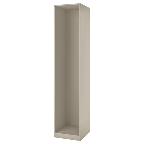 Beige ikea PAX wardrobe frame, rectangular, minimalist, hollow center.