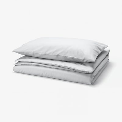 PILTANDVINGE Duvet cover and pillowcase, grey, 150x200/50x80 cm
