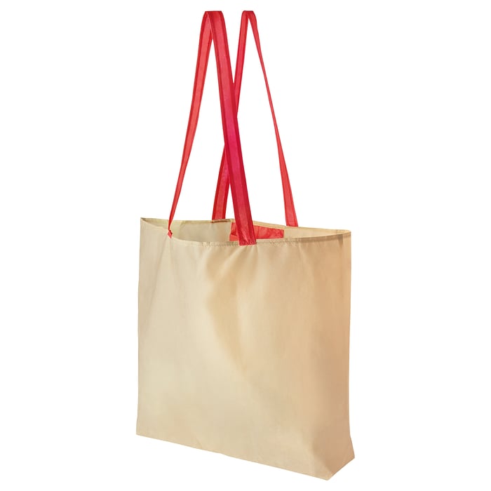 PLANTERING carrier bag, light brown/red, 45x36 cm IKEA