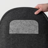 PYNTEN Seat pad, dark grey, 41x43 cm