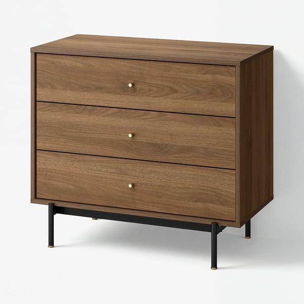 RÅDMANSÖ Chest of 3 drawers, brown walnut effect, 90x48x81 cm