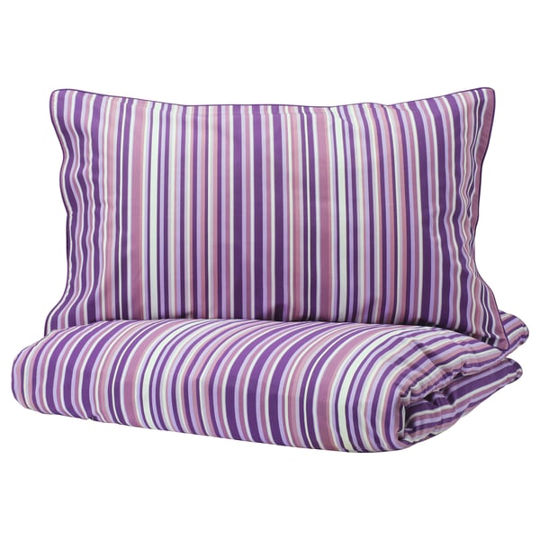 Randgras Quilt Cover And 4 Pillowcases Lilac Stripe Ikea